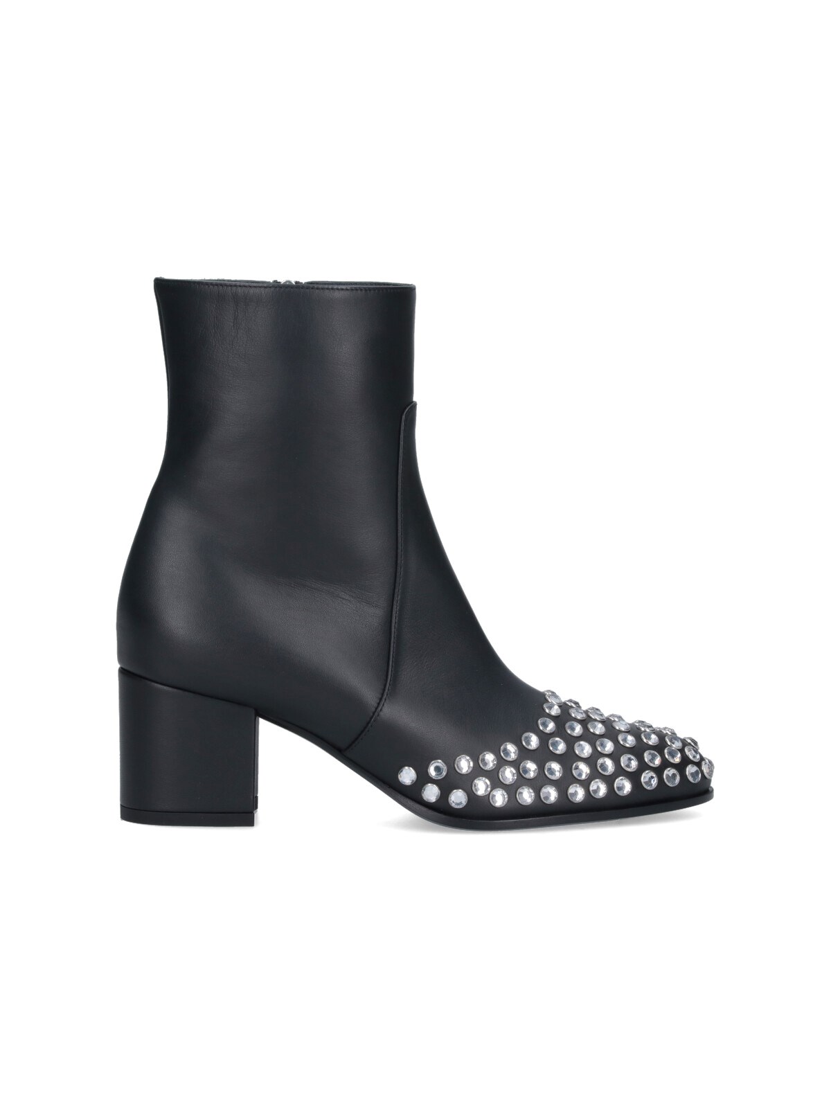 Alaïa Low Ankle Boots With Rhinestones In Black
