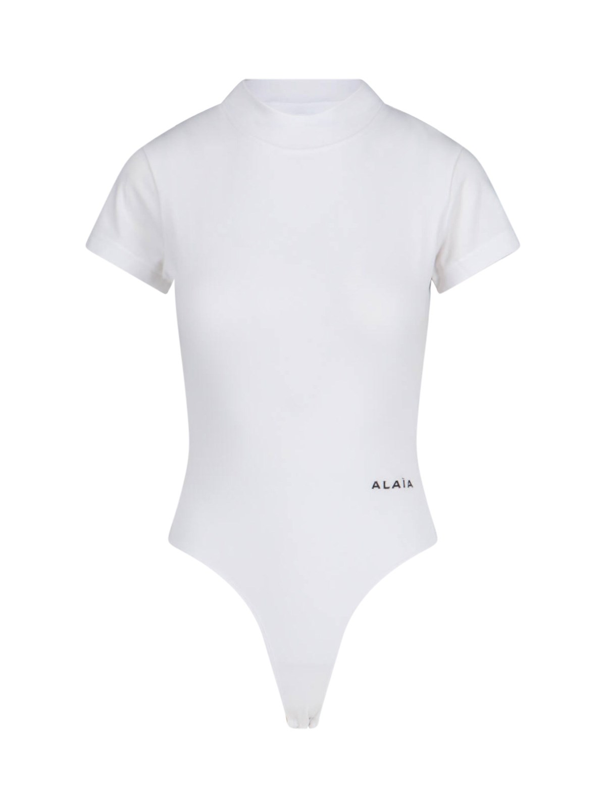 Alaïa Logo-embroidered Bodysuit T-shirt In White