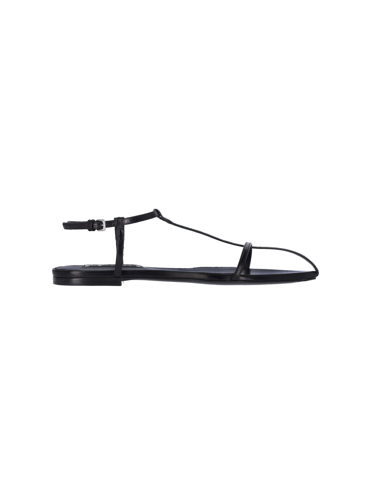 Shop Jil Sander Flat Sandals In Black  