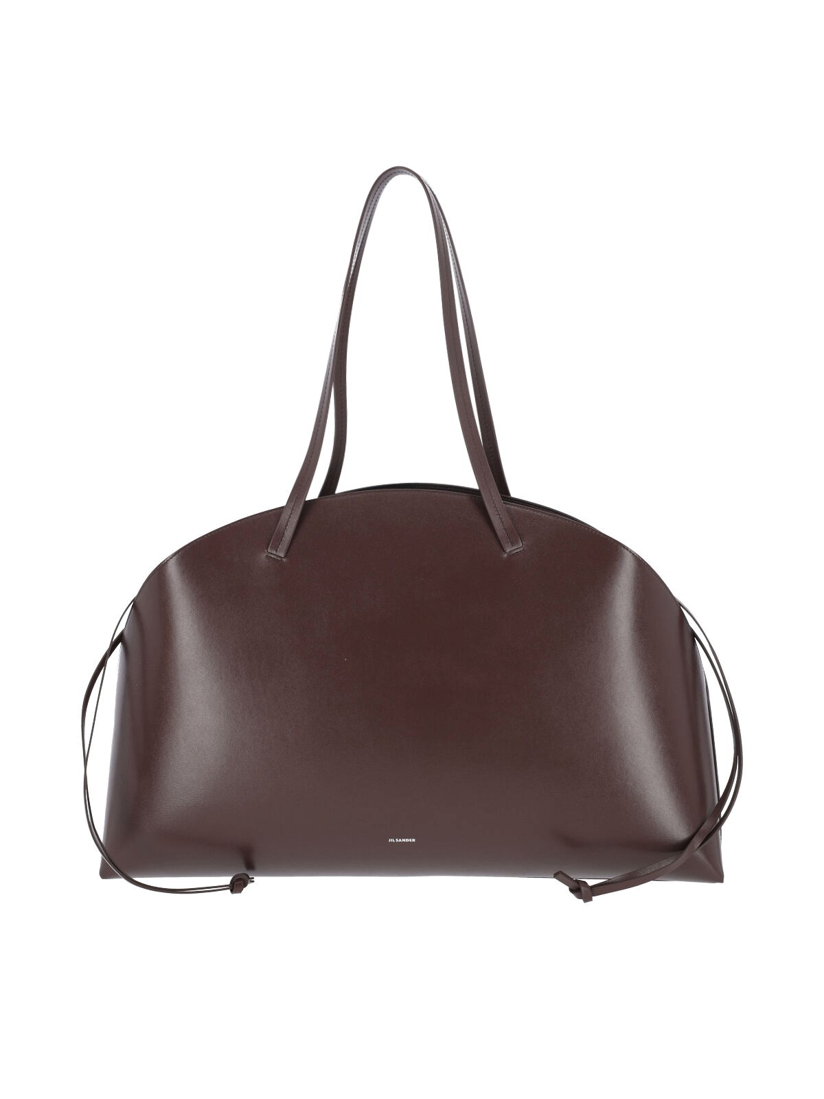 Jil Sander Logo Printed Drawstring Shoulder Bag In Brown