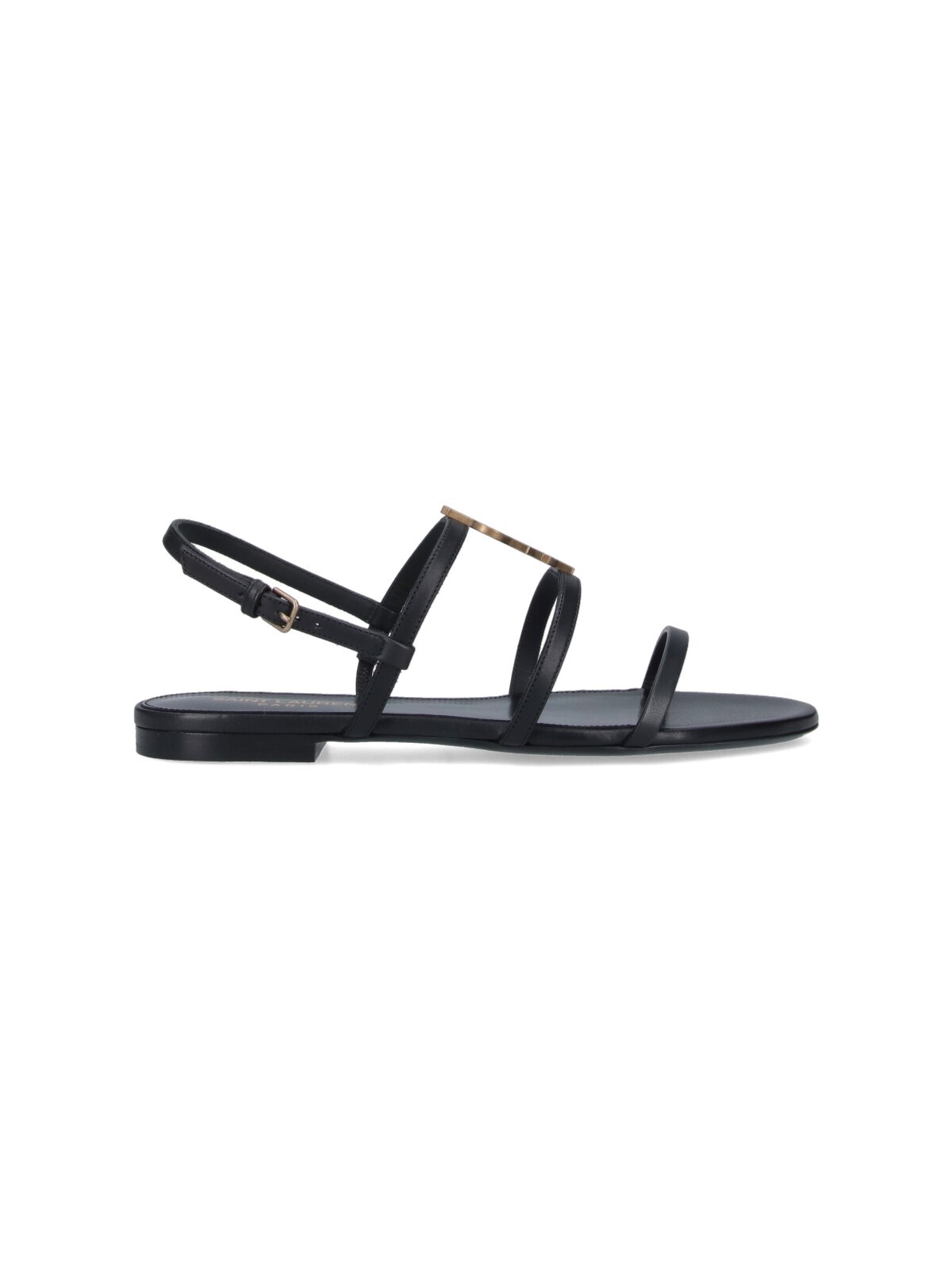 Shop Saint Laurent "cassandre" Slingback Sandals In Black