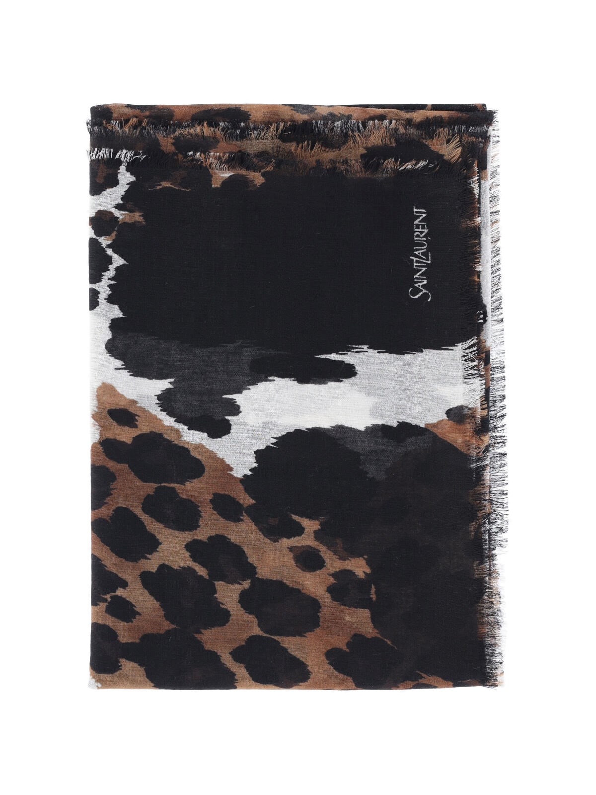 Saint Laurent Logo Scarf In Black