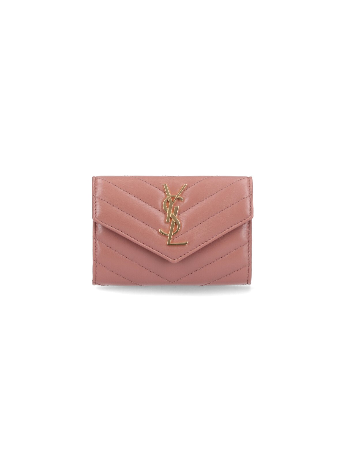 Saint Laurent Cassandre Wallet In Pink