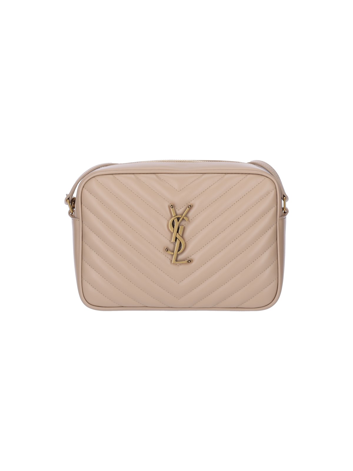 Saint Laurent "lou Camera" Crossbody Bag In Beige
