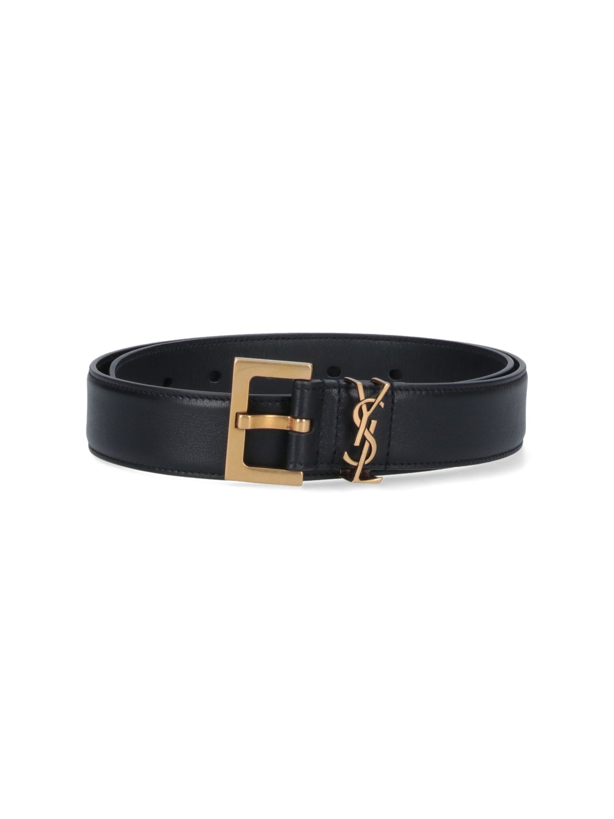 Saint Laurent Medium ‘cassandre' Belt In Black