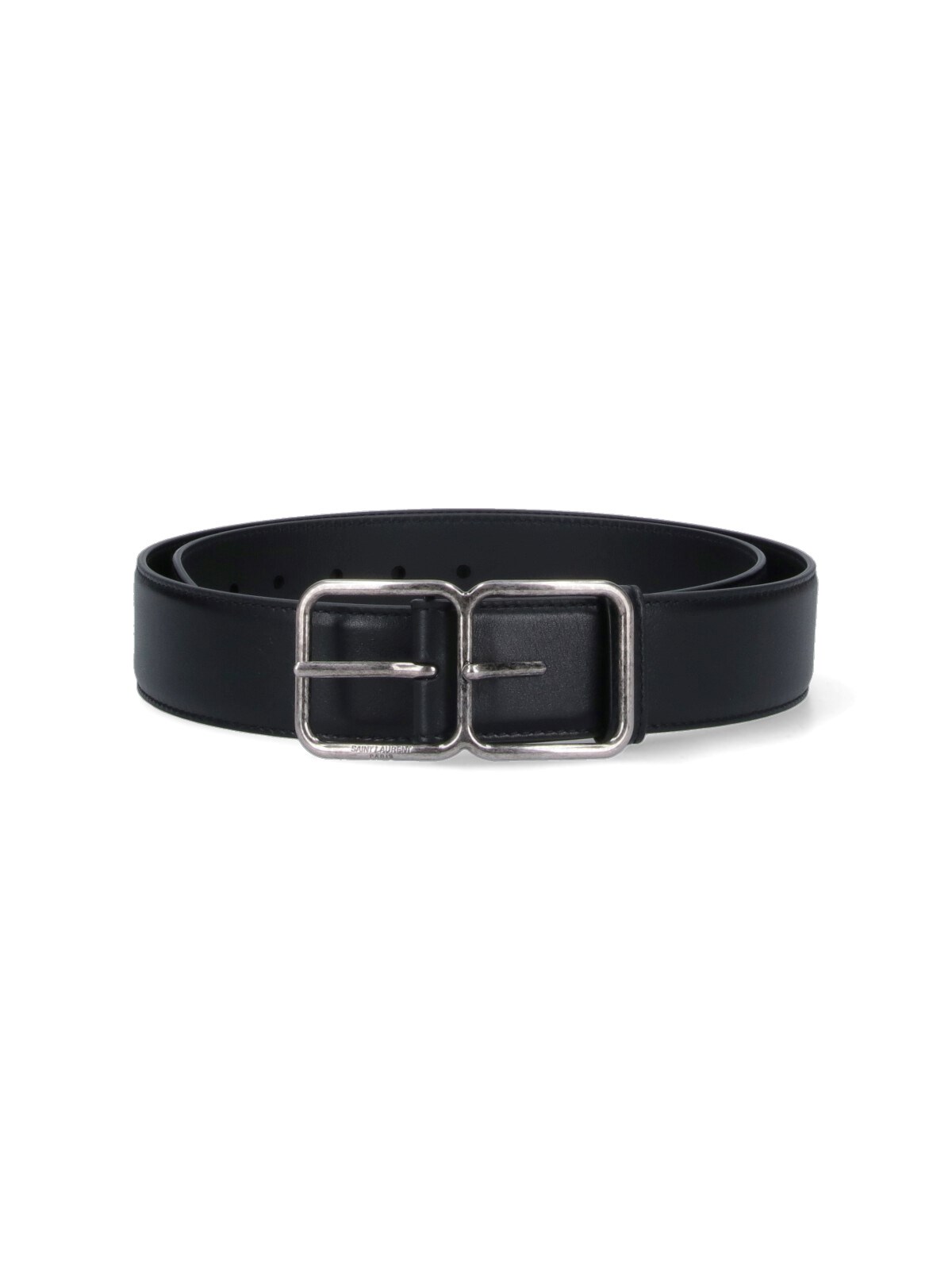 Saint Laurent Double Buckle Belt In Black  