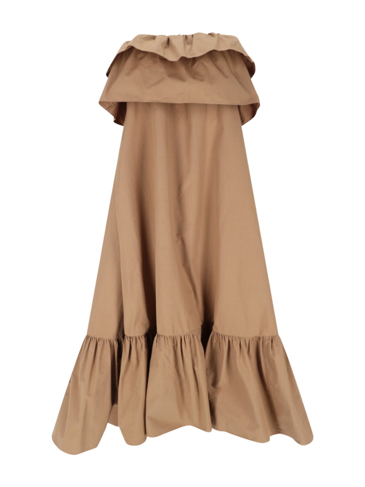 Shop Saint Laurent Maxi Bustier Dress In Brown