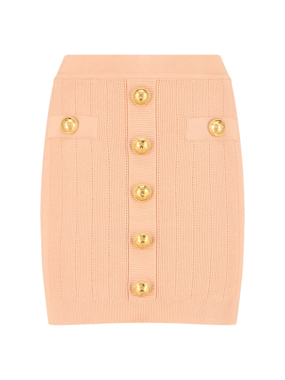 Balmain Buttoned Knitted Midi Skirt