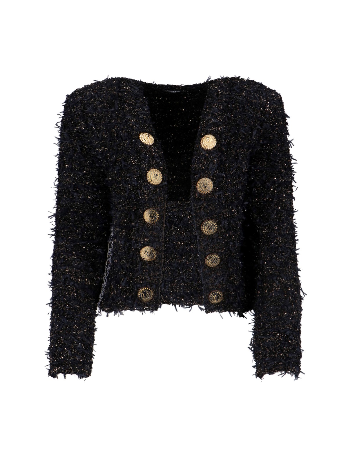 Balmain Tweed Jacket In Black