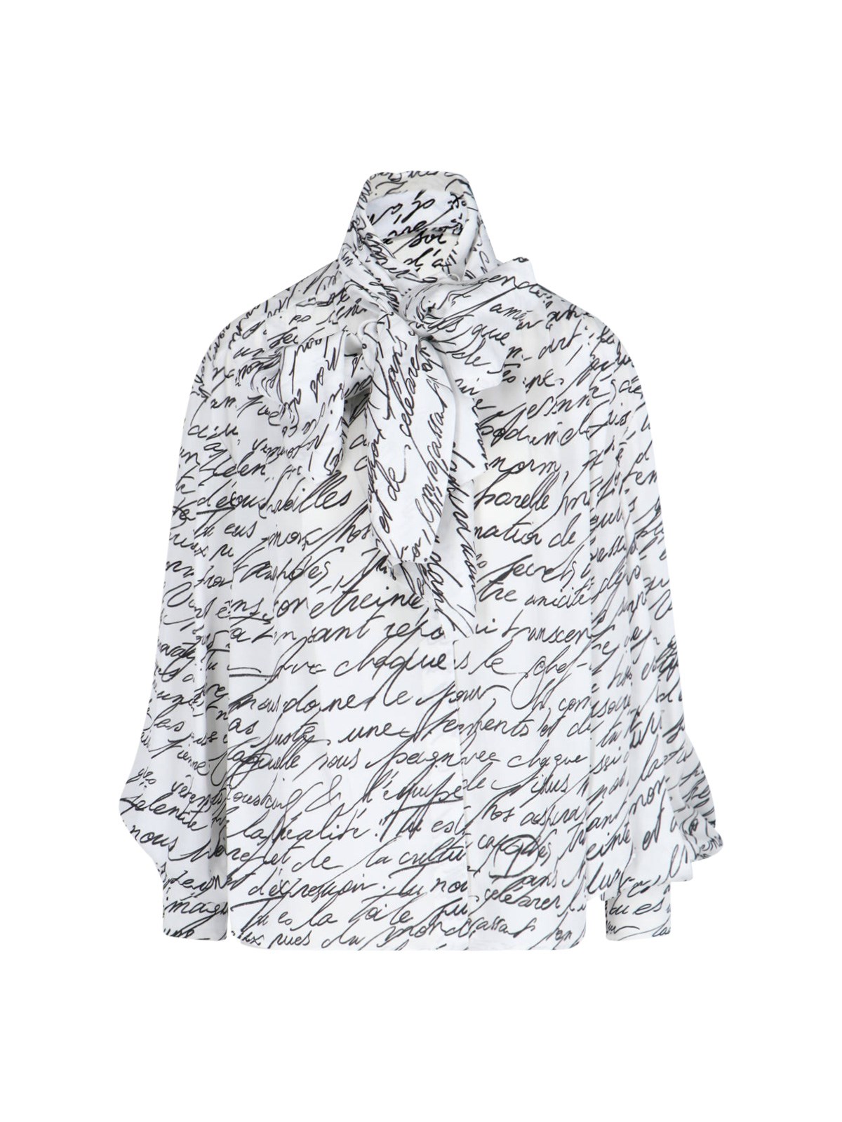 Shop Balmain Lavallière Shirt In White