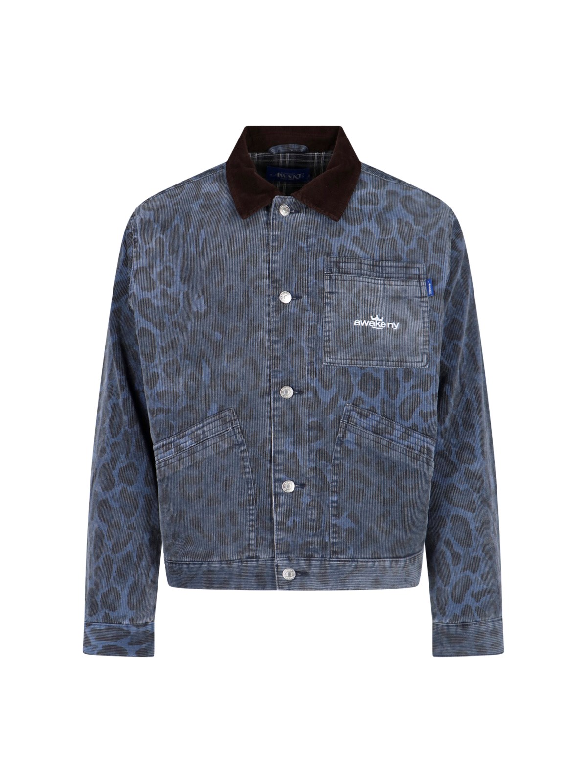 Awake Ny Mens Work Corduroy Cotton Jacket Navy In Blue