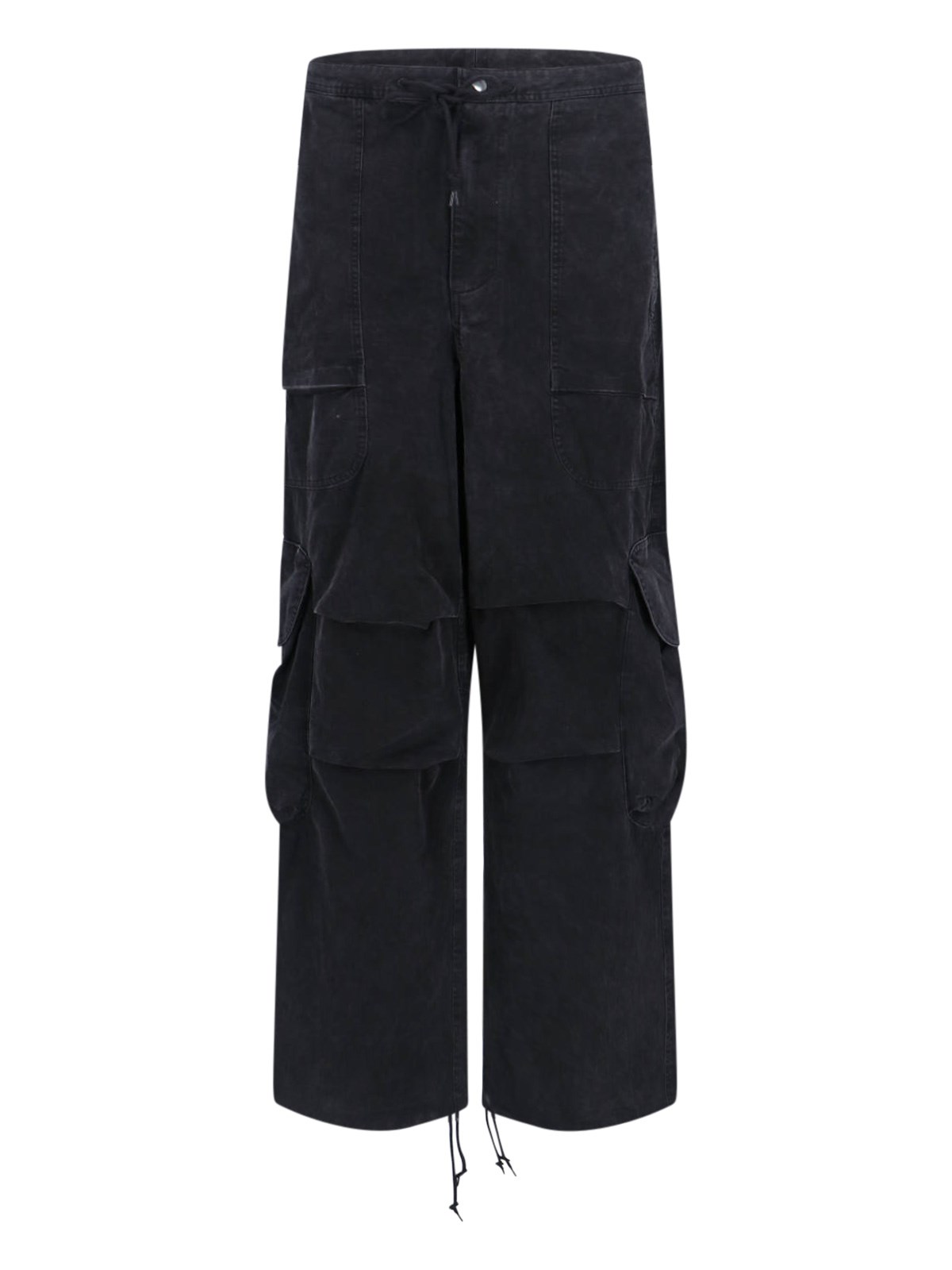 Entire Studios Cotton Black Cargo Trousers In Black