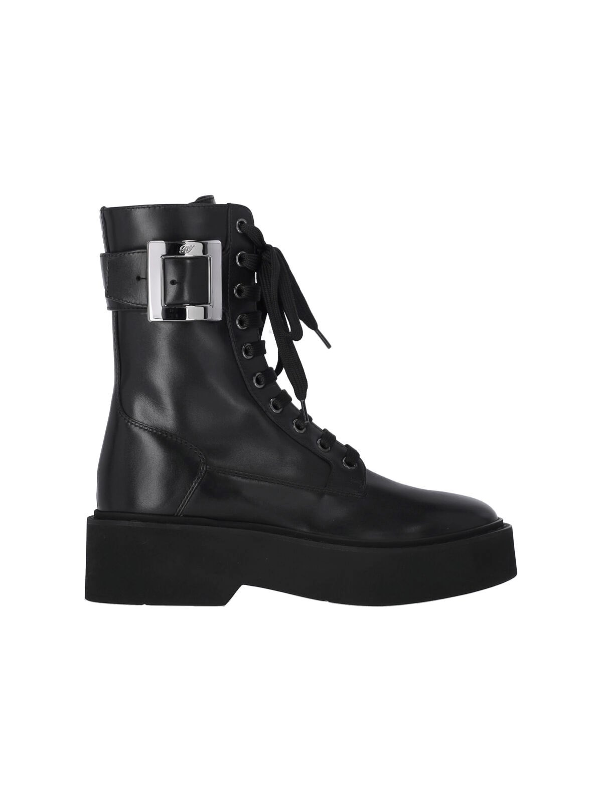 Shop Roger Vivier 'viv' Rangers Amphibious Boots In Black  