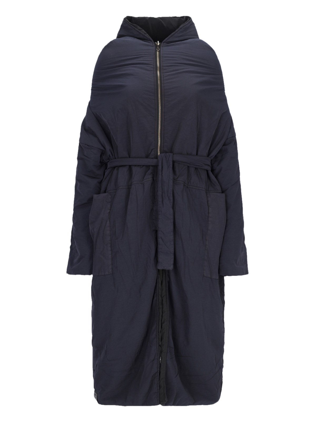 Shop Kimo No-rain Maxi Hooded Down Jacket In Blue