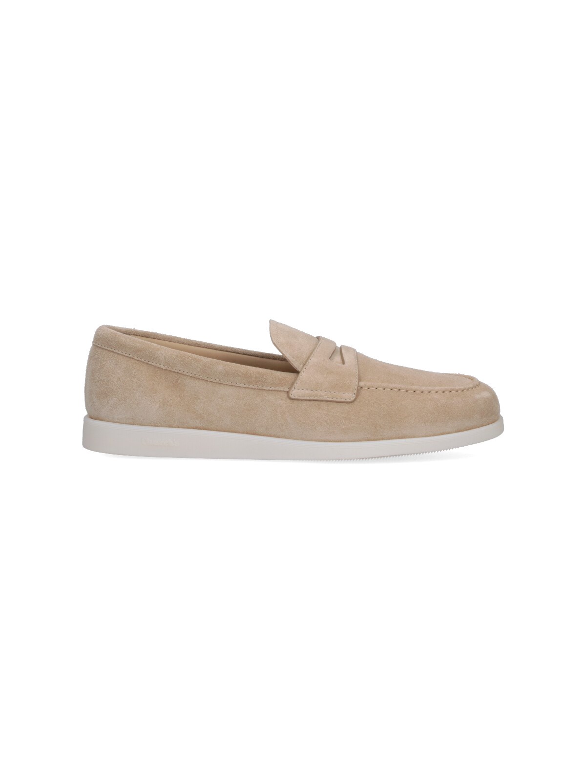 Church's Beige Suede Loafers With Classic Penny Strap Detail In Beige