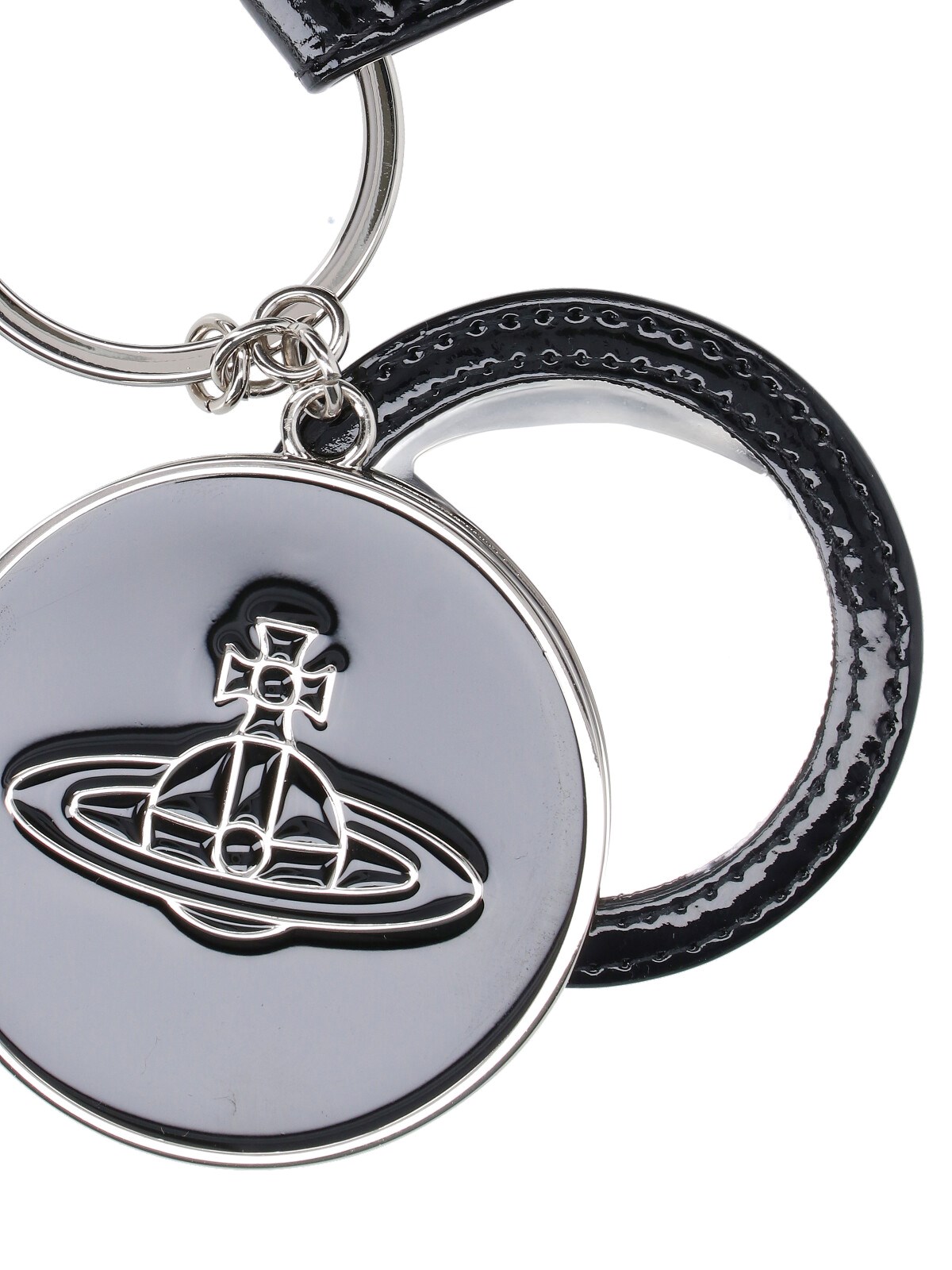 【送料&関税込】Vivienne Westwood Keyring With orb Mirror - VIVIENNE WESTWOOD GRAIN LEATHER MIRROR HEART ORB | Dark