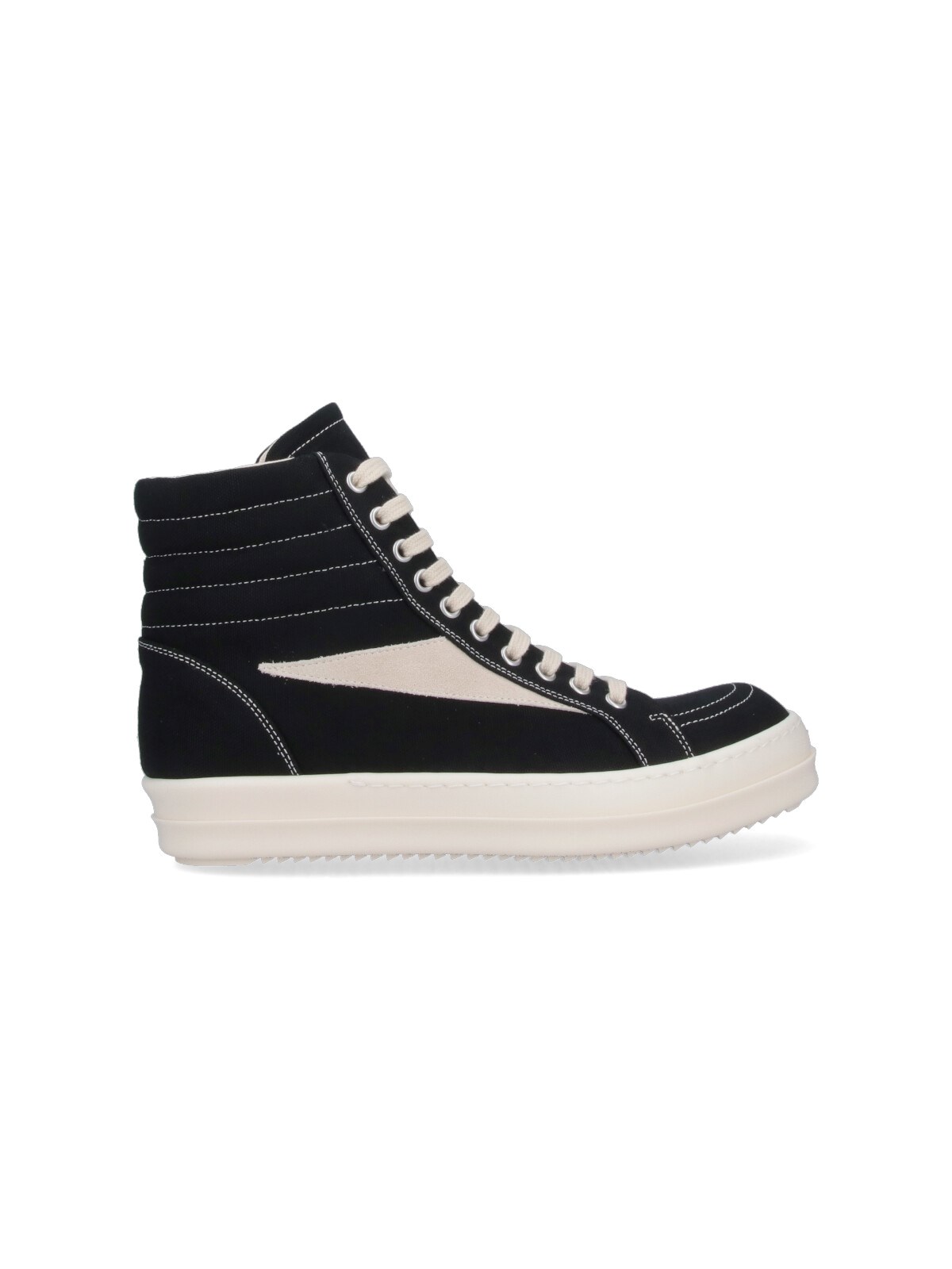 Rick Owens Drkshdw Drkshdw By Rick Owens High-top Sneakers With Calf Leather Accents In Black