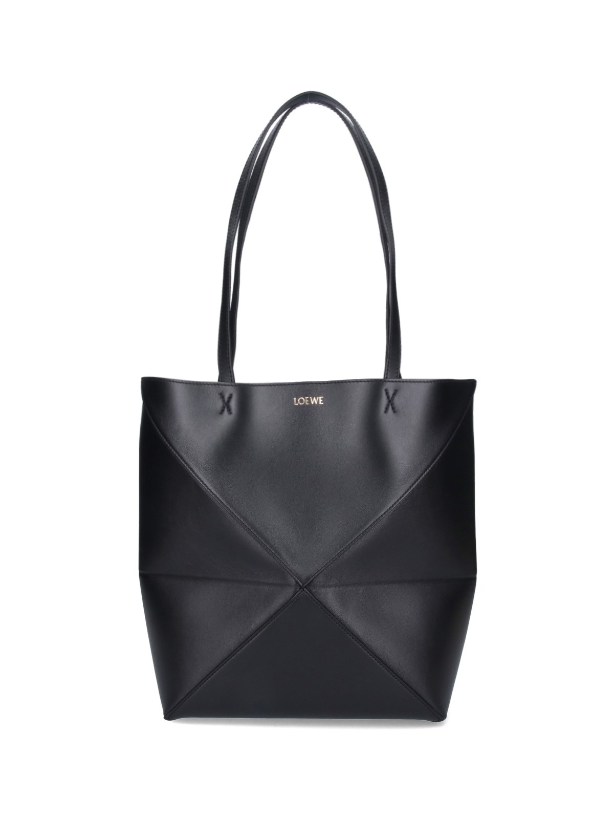 Shop Loewe 'puzzle Fold' Tote Bag In Black  