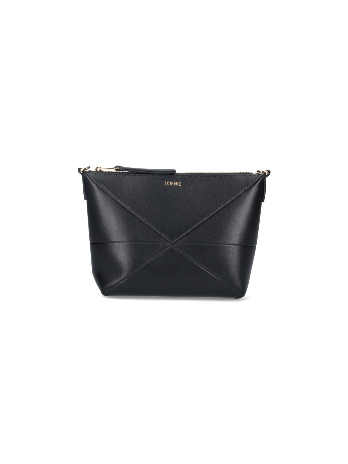 Shop Loewe "puzzle Fold" Pouch In Black  