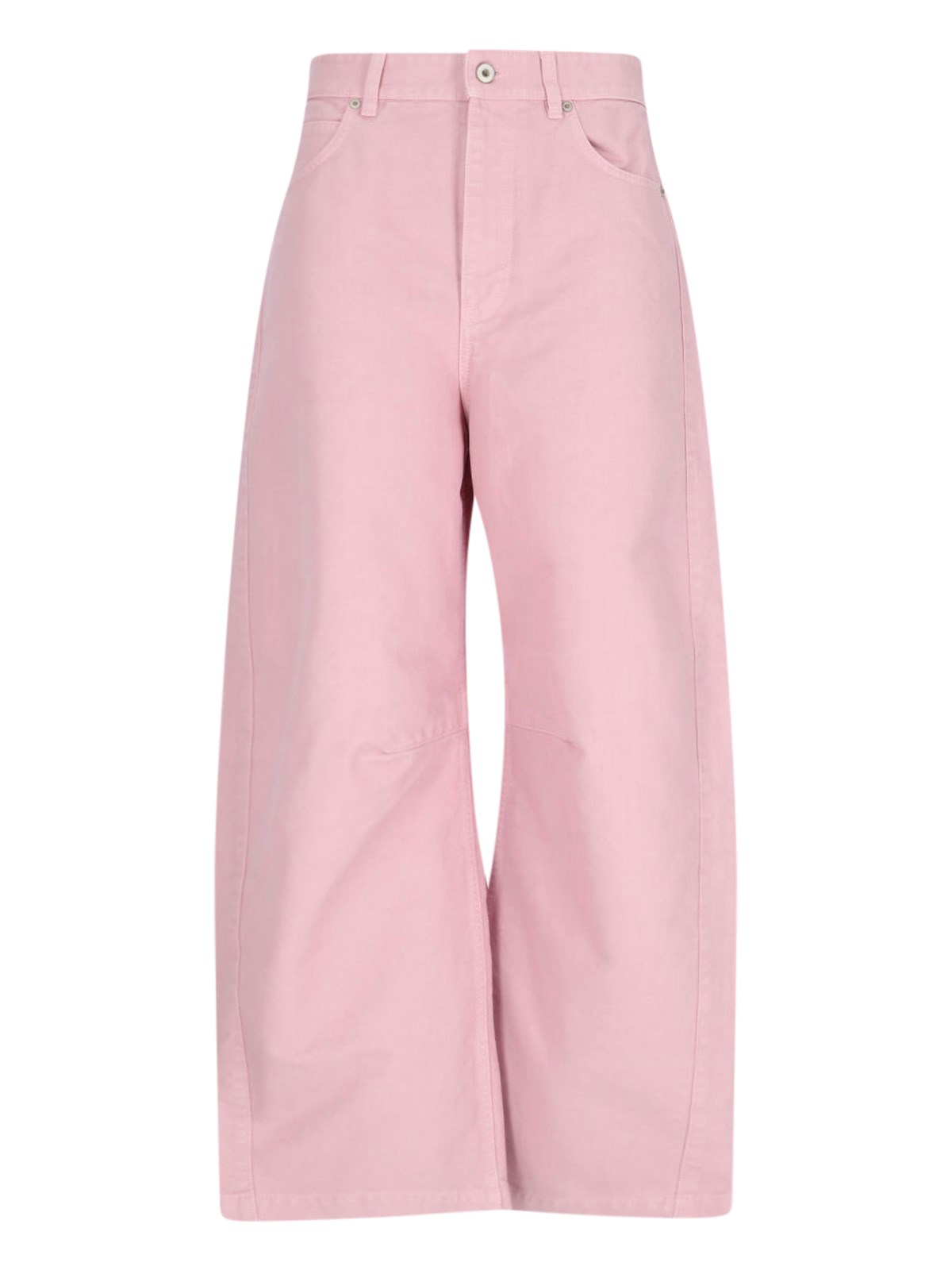 Loewe Barrel Pleated Wide-leg Ankle Trousers In Pink