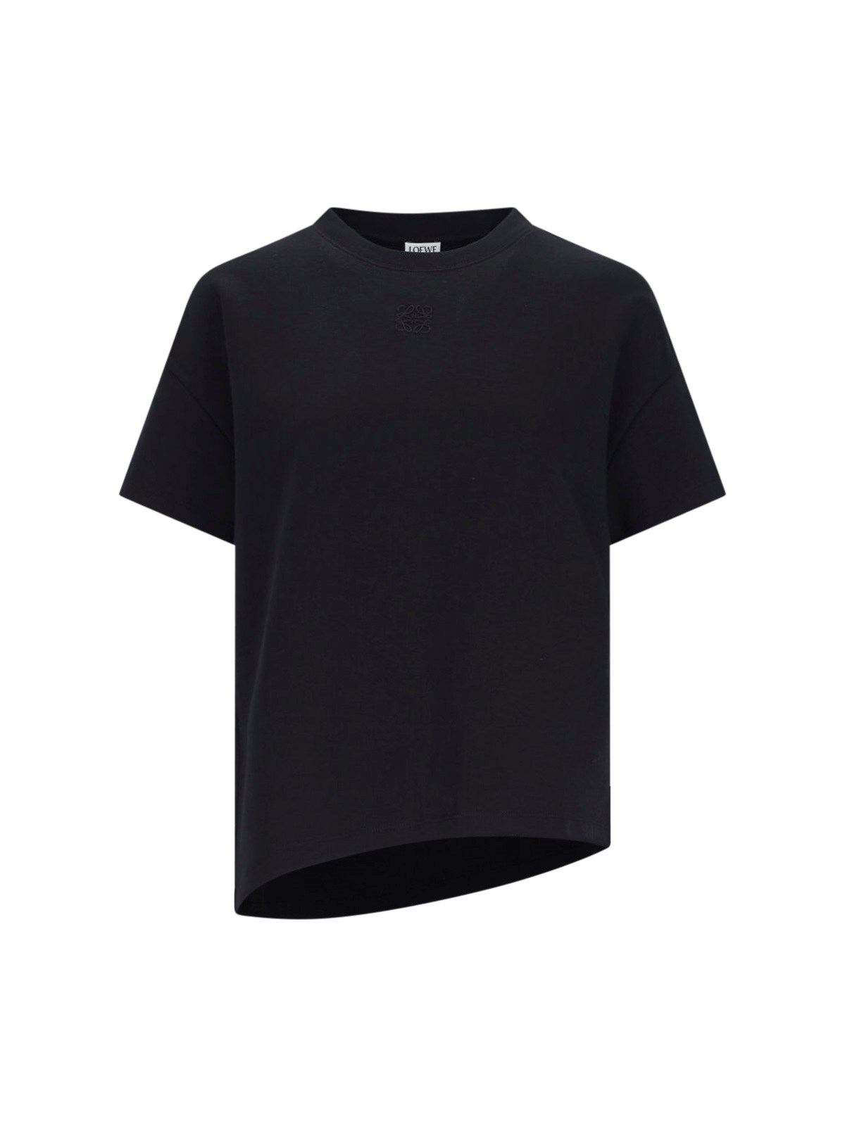 Loewe Asymmetrical Logo T-shirt In Black  