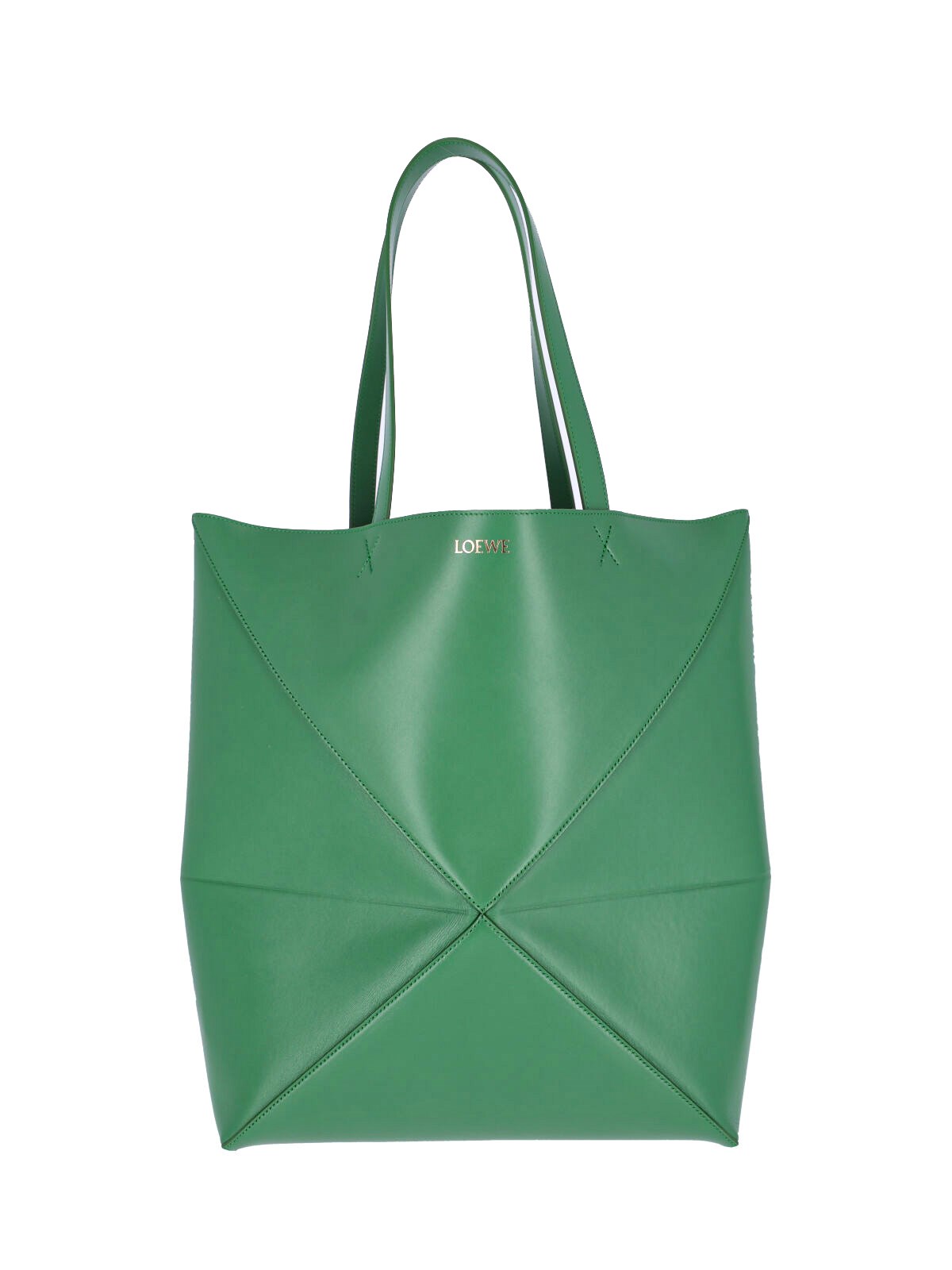 Loewe Extra Large Leather Puzzle Fold Tote Bag In Green