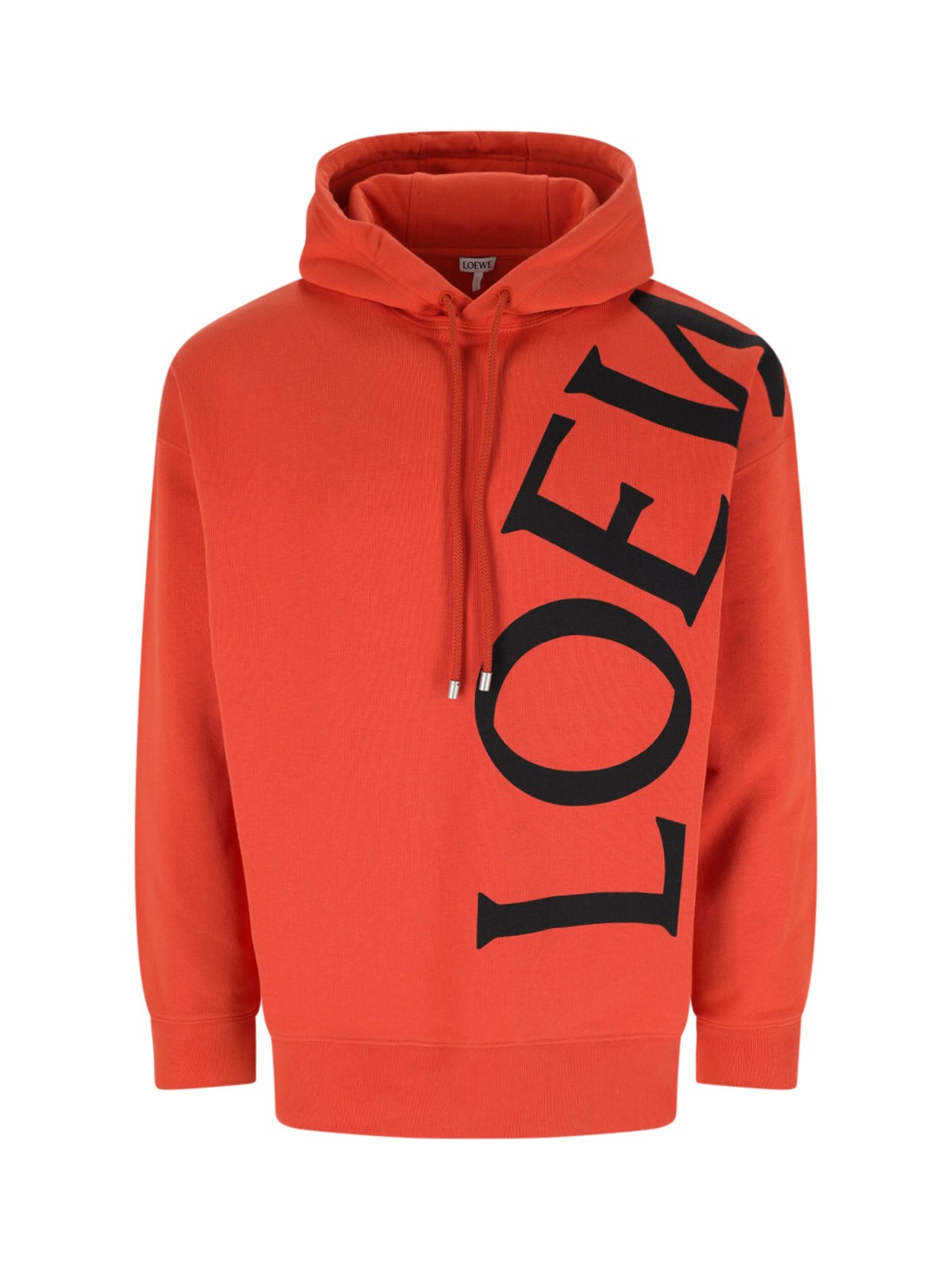 Loewe Logo-print Cotton-jersey Hoodie In Orange