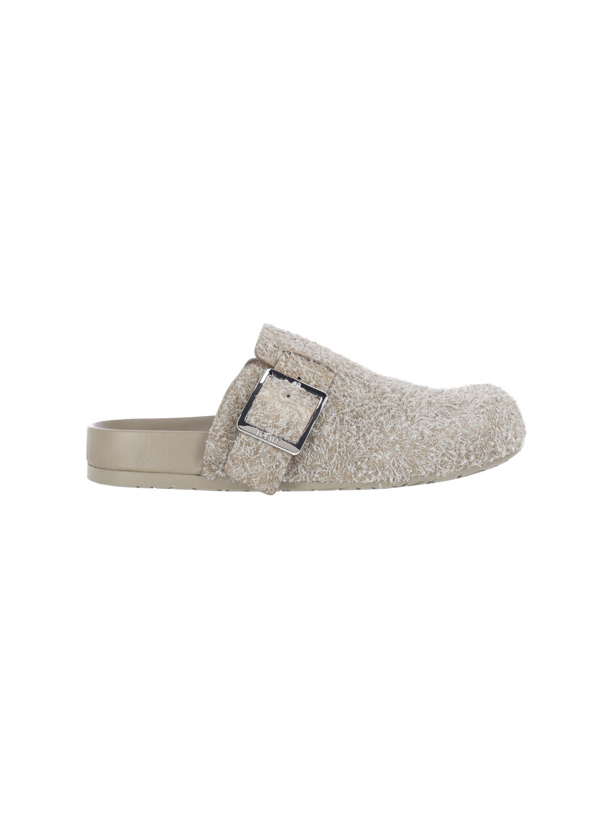 Loewe Textured Surface Slip-on Slippers In Gray