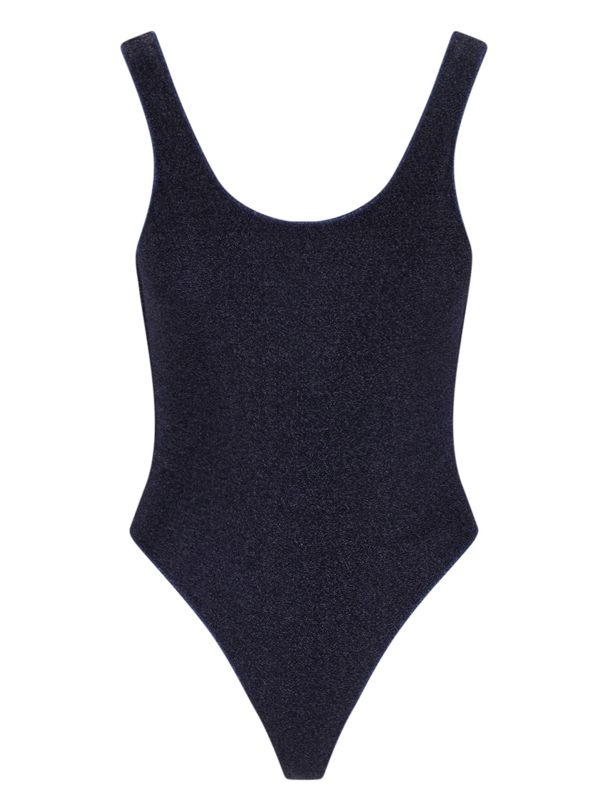 Oseree Glitter Finish Sporty Swimsuit With High-cut Legs In Blue