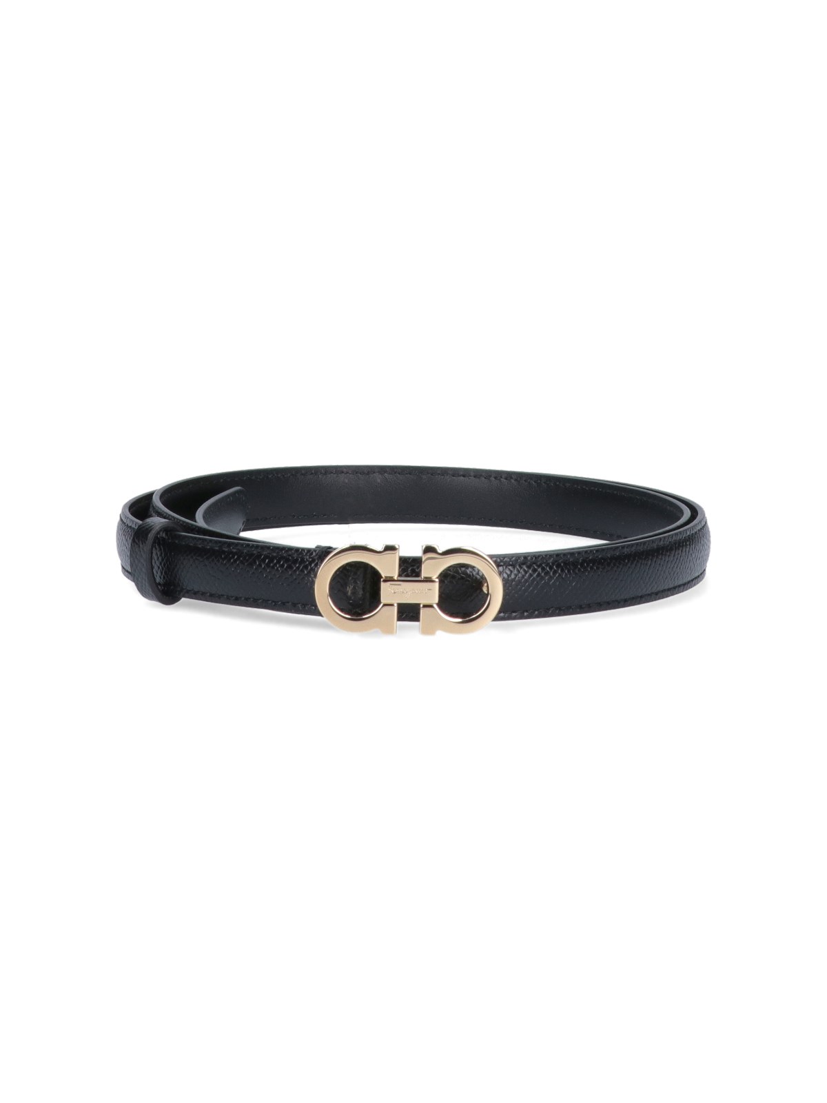 Ferragamo Gancini Fixed Belt In Black