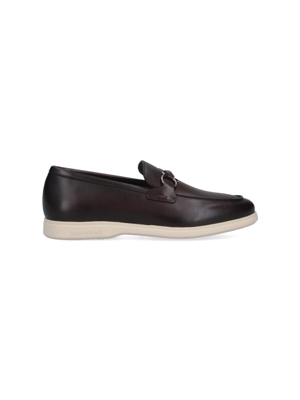 Ferragamo Gancini Decorative Loafers In Brown