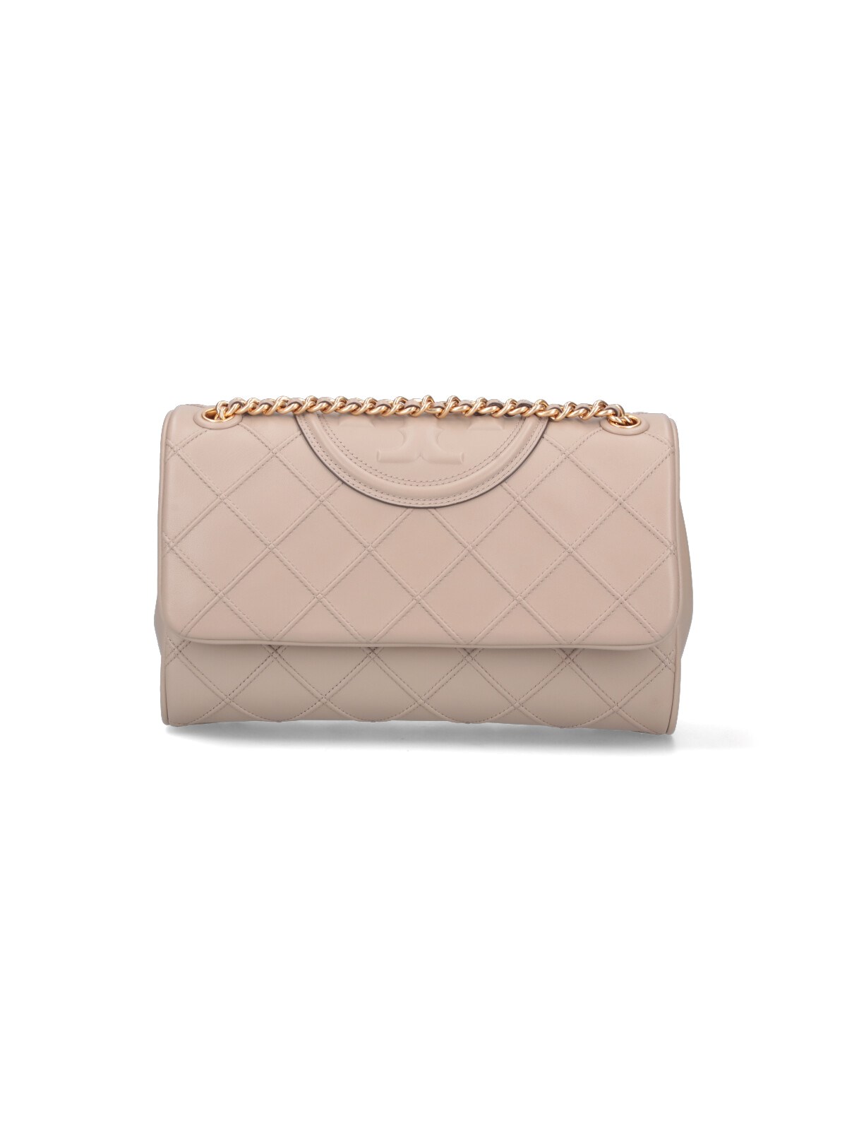 Shop Tory Burch "fleming" Medium Crossbody Bag In Beige