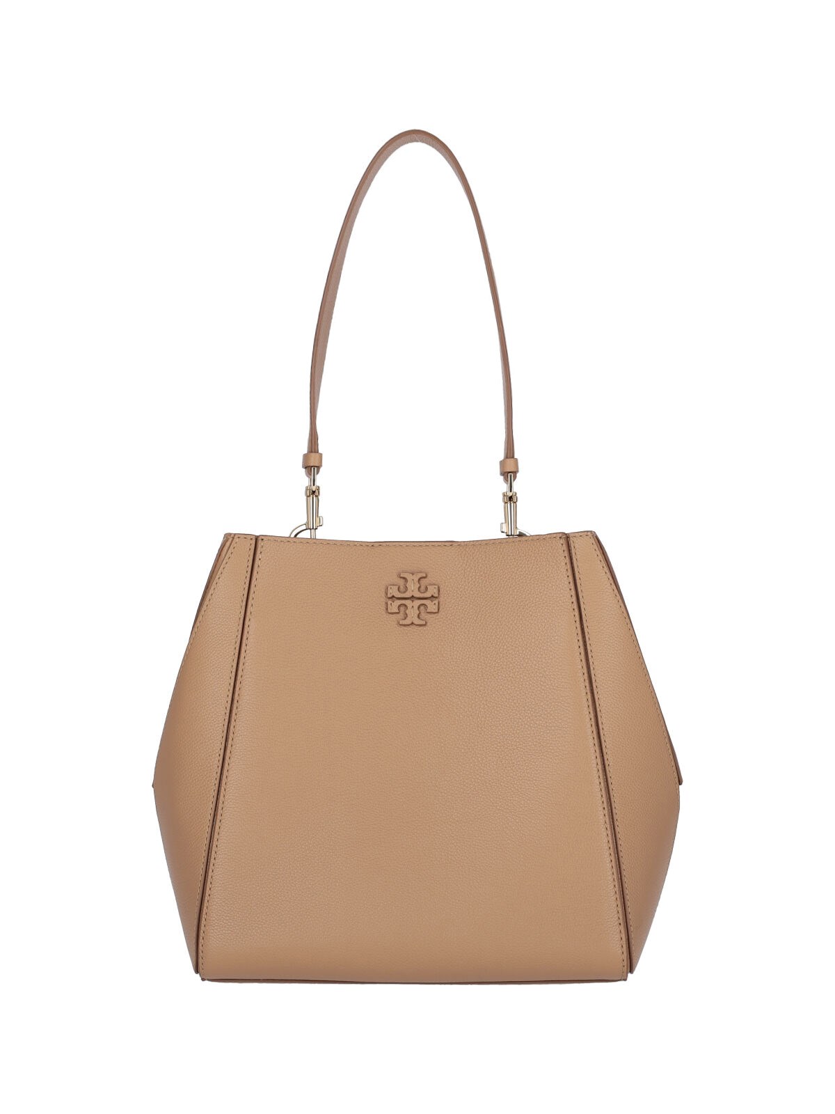 Shop Tory Burch "mcgraw" Bucket Bag In Beige