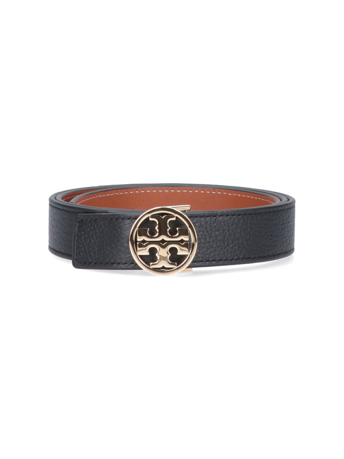 Shop Tory Burch Reversible Belt 'miller' In Black  