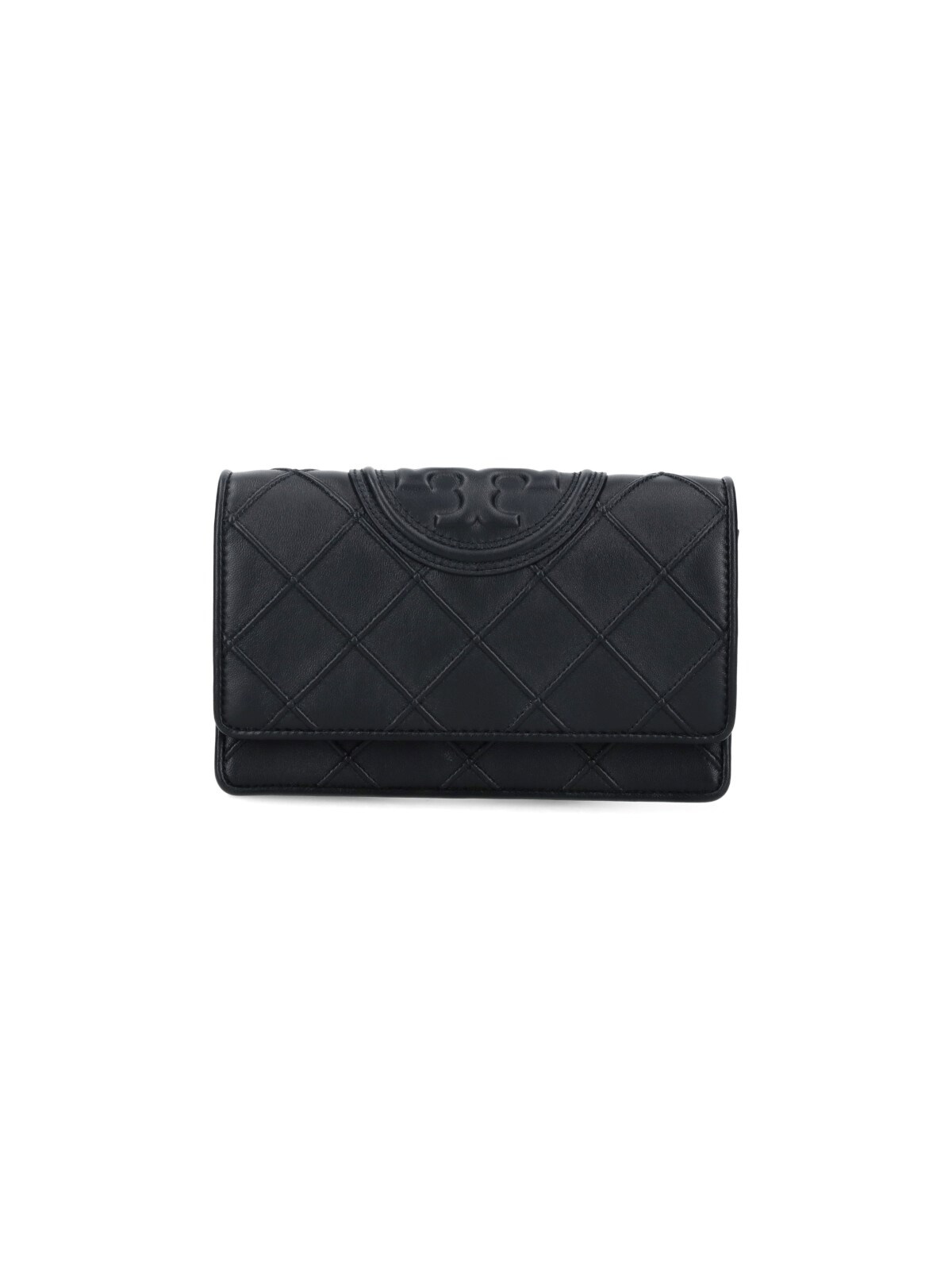 Tory Burch "fleming" Chain Wallet In Black  