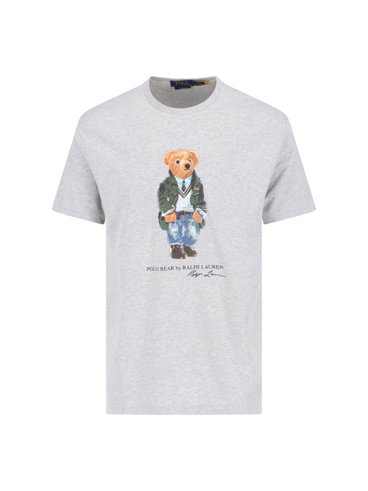 Polo Ralph Lauren Classic Fit Polo Bear Jersey T-shirt Man T-shirt Light Grey Size L Cotton In Gray
