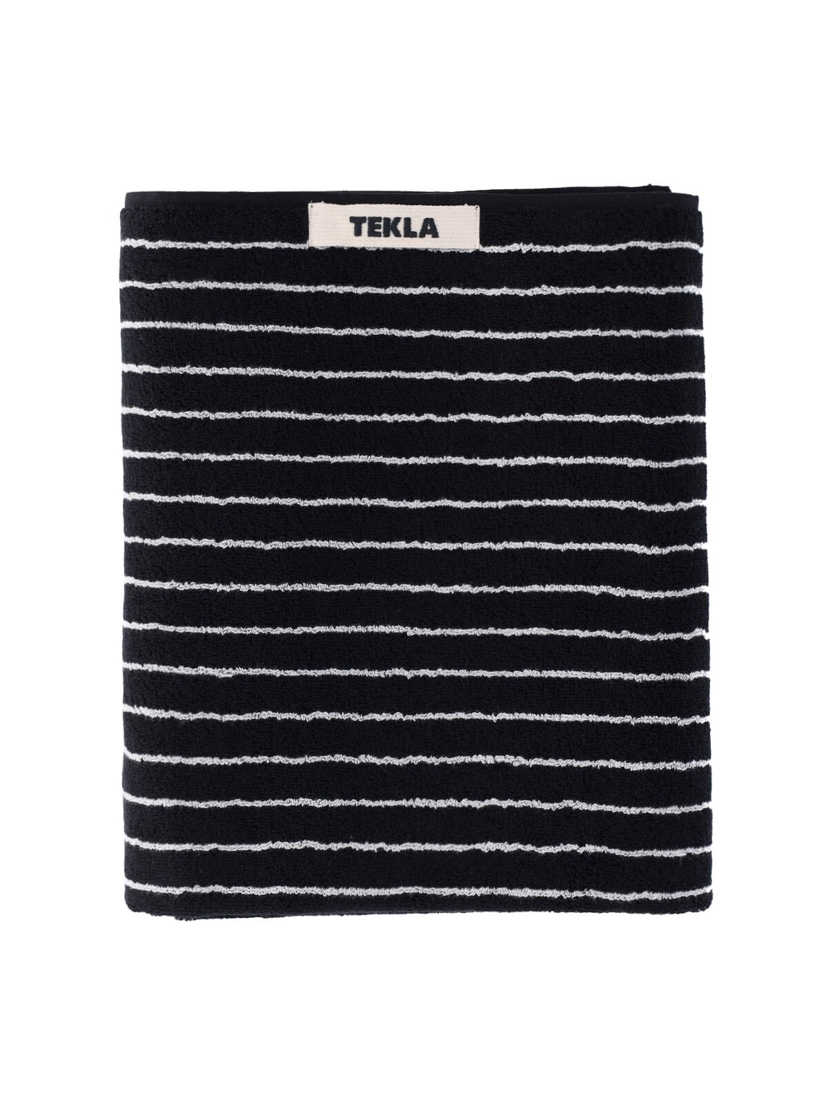 Shop Tekla Striped Bath Towel In Black  