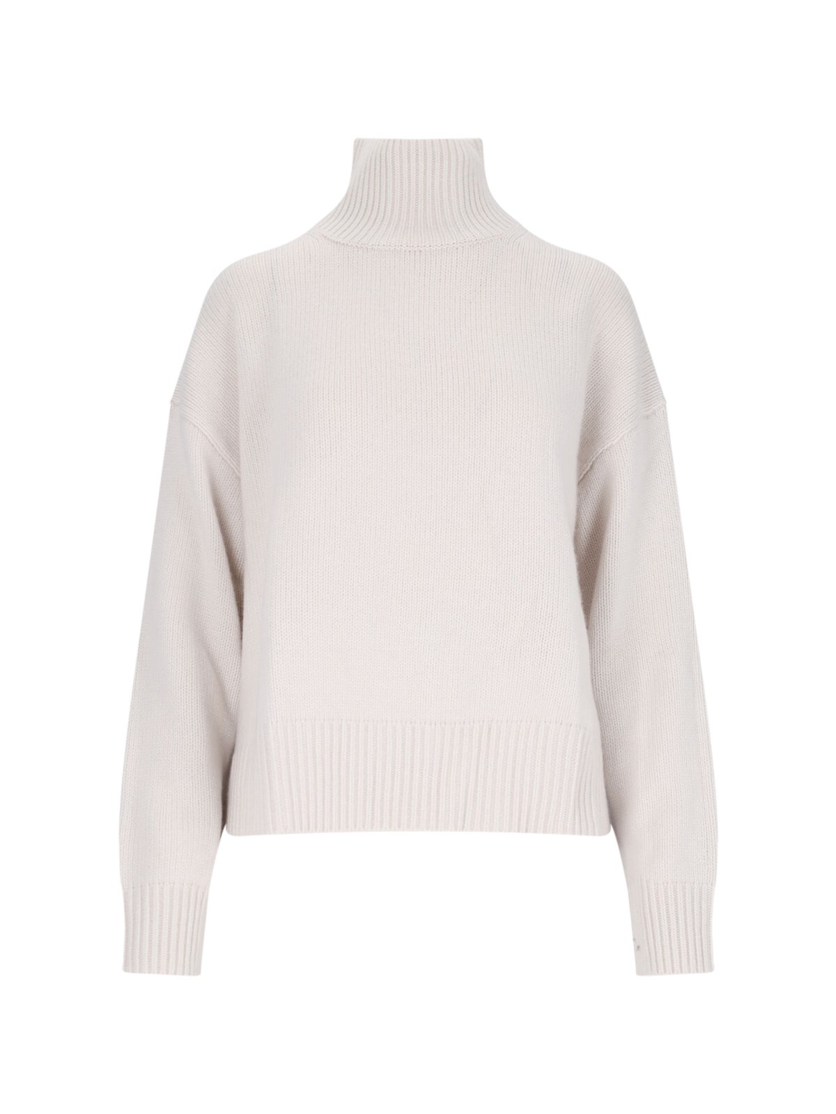 Shop Calvin Klein High Neck Sweater In Cream