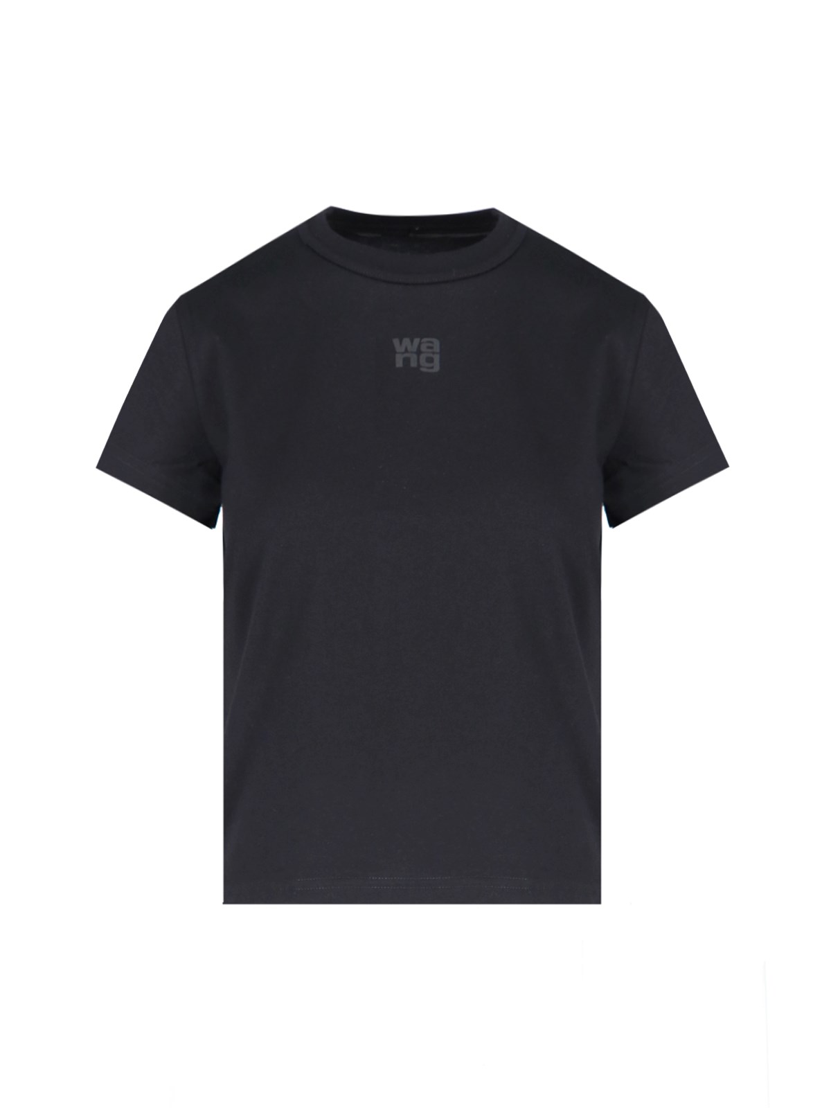 Shop Alexander Wang Logo Crop T-shirt In Black