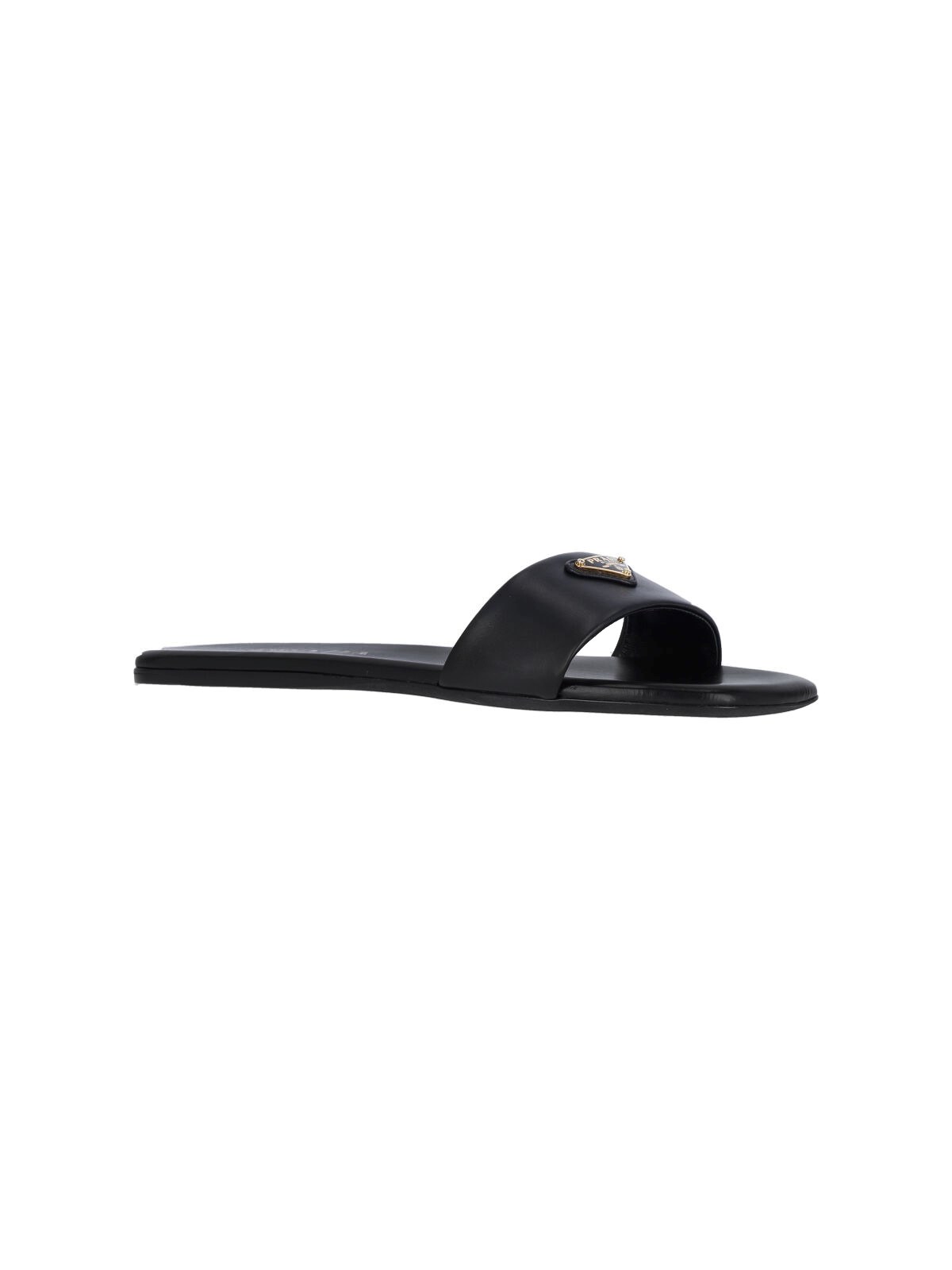サンダル・ミュール EMBROIDERED LOGO SLIDES Givenchy Logo-embroidered Flat Sandals In Medium Blue | ModeSens