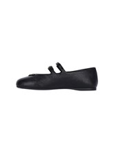 関税送料無料【PRADA】Double strap ballet flats Prada Ballet Flats With Straps in Black | Lyst