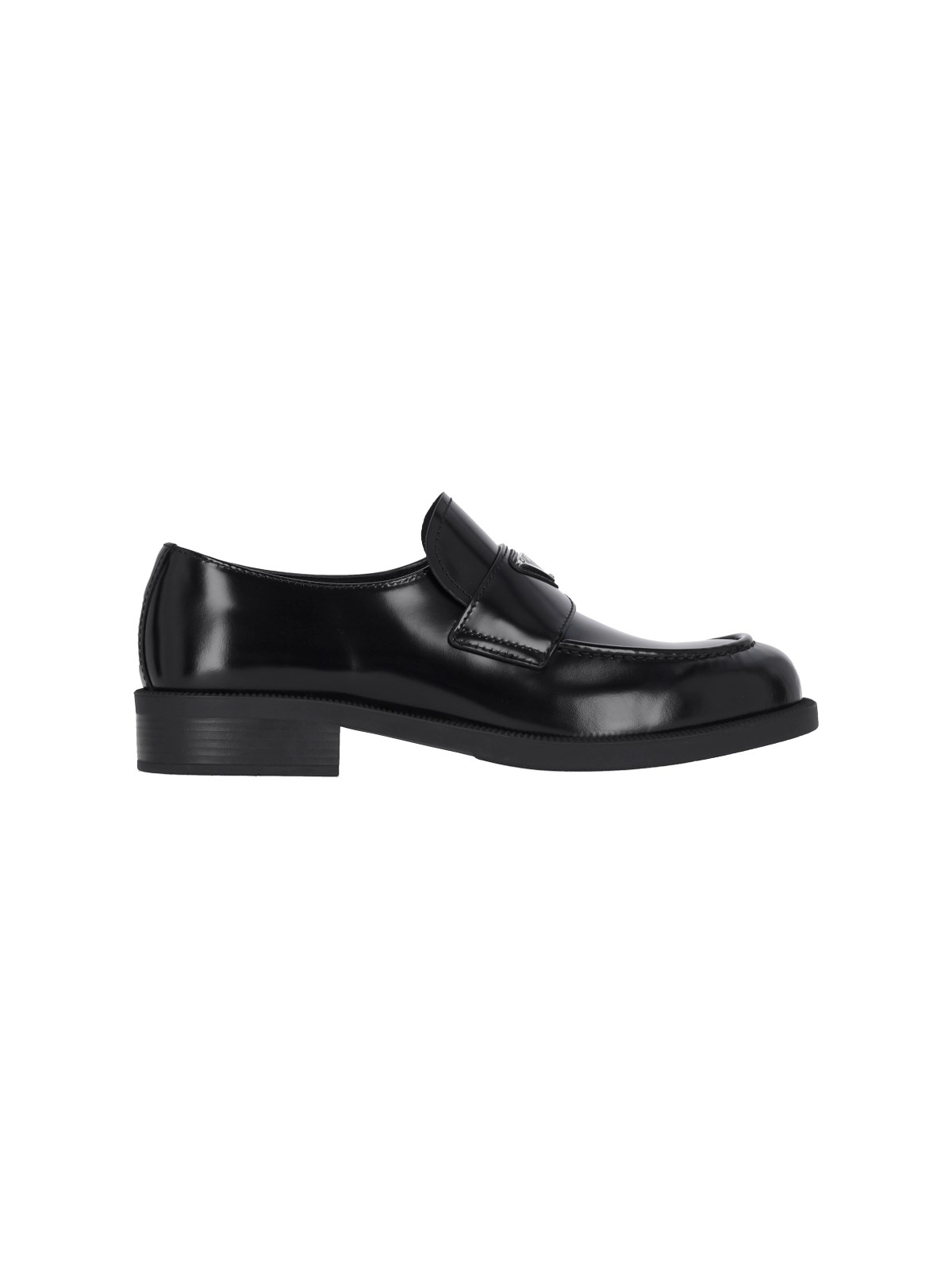 Prada Chocolate Moccasin In Black Patent Leather In Black