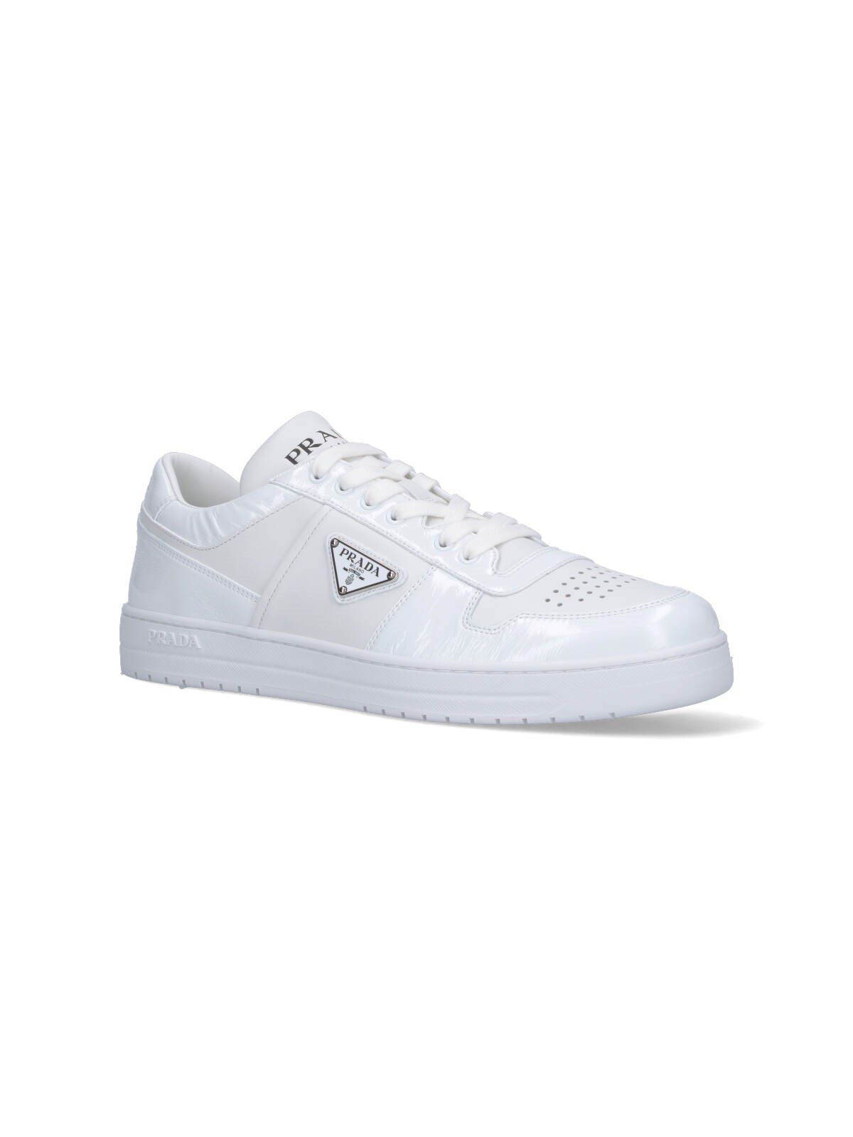 【PRADA】DOWNTOWN SNEAKERS 1E792MFDD303LQBF0009 White Downtown Bold leather sneakers | PRADA