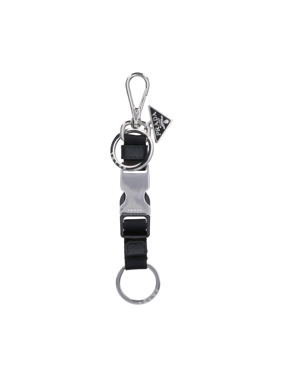 Prada Keychain With Buckle In Black