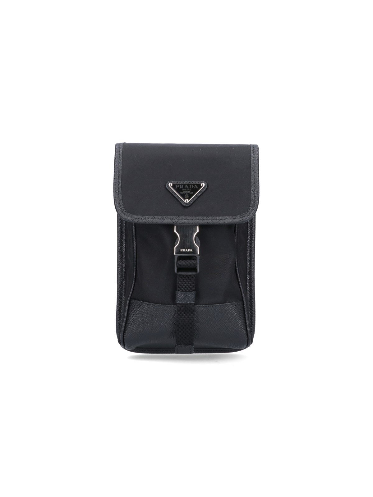 Prada★ Black nylon phone case 新作！ Black Re-Nylon and Saffiano leather smartphone case | PRADA