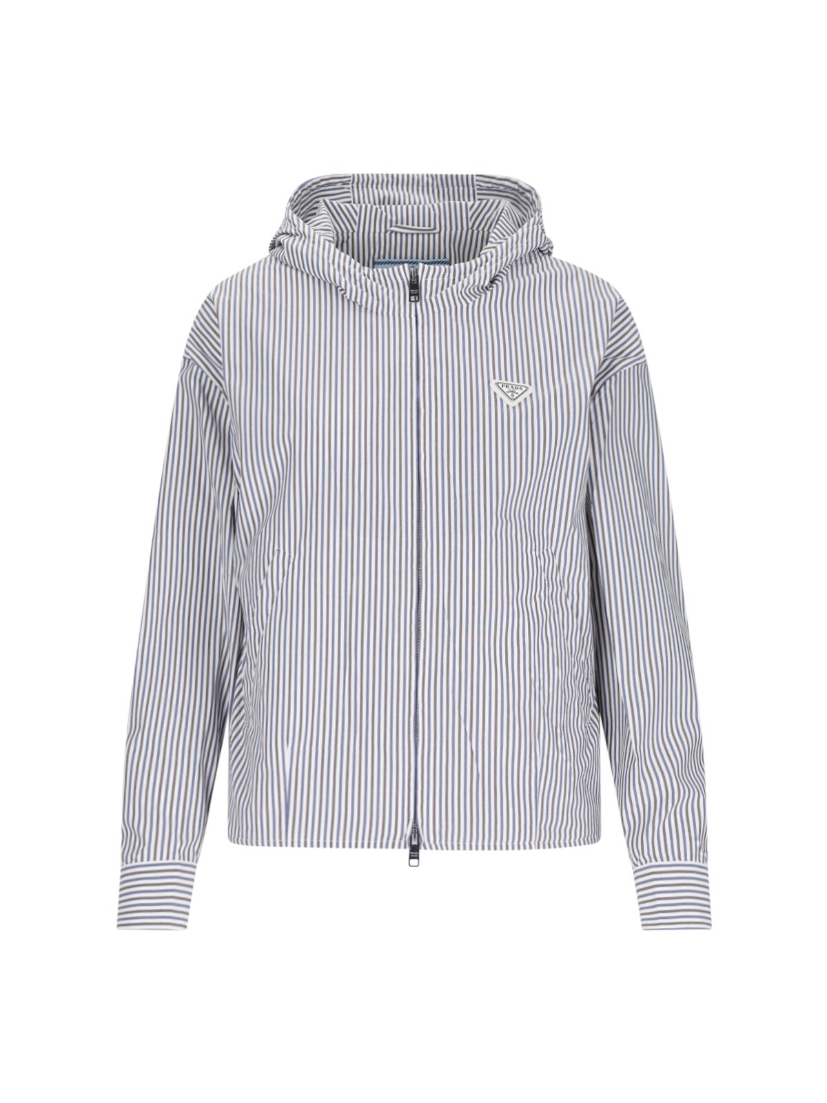 Prada Striped Jacket In White