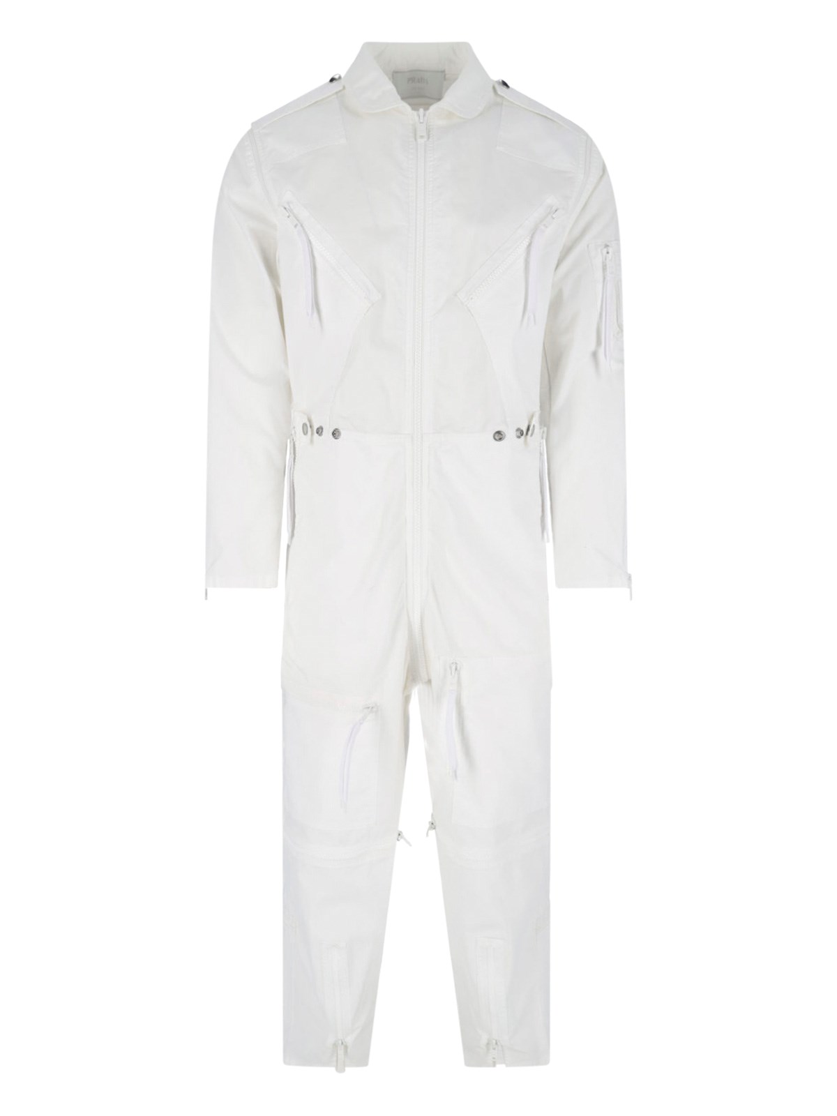 Prada Tuta In Cotone Bianco Uomo In White