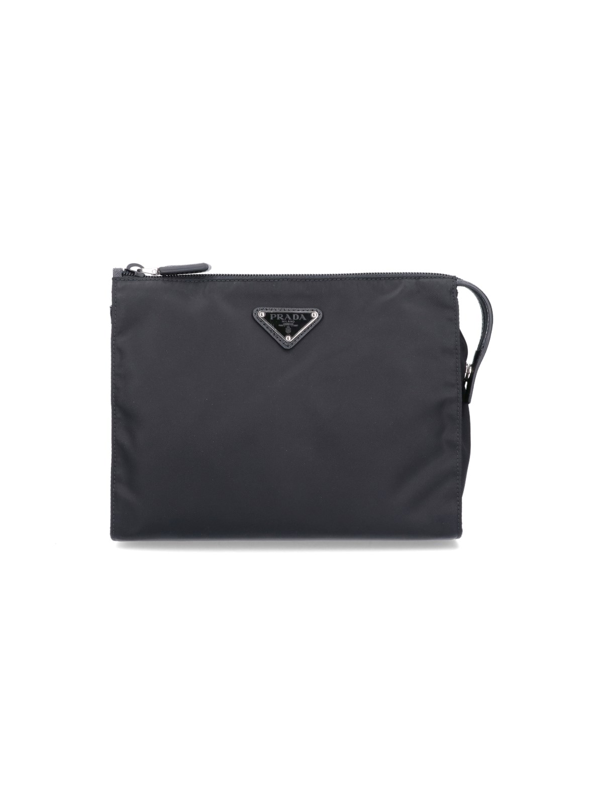 Prada Logo Pouch In Black