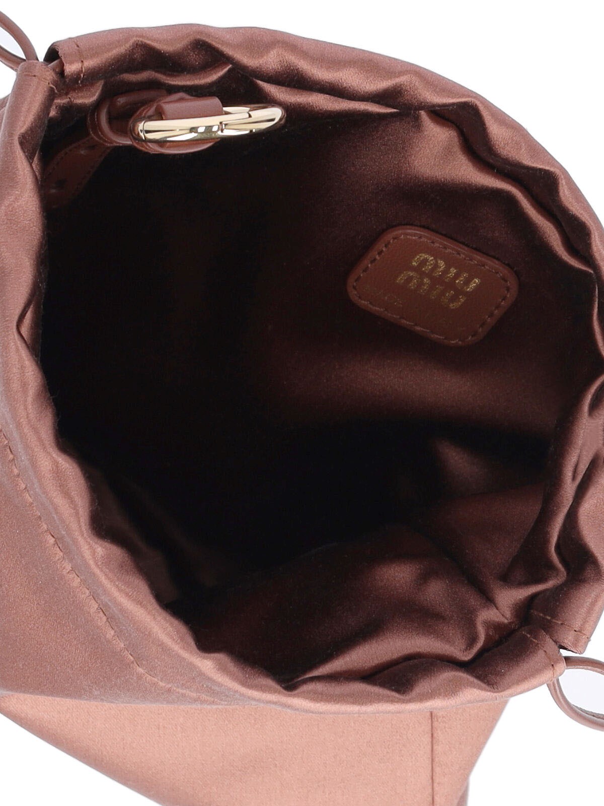 【関税&送料込】Miu Miu Secchiello In Pelle Con Logo Miu miu Satin logo pouch available on SUGAR - 176240