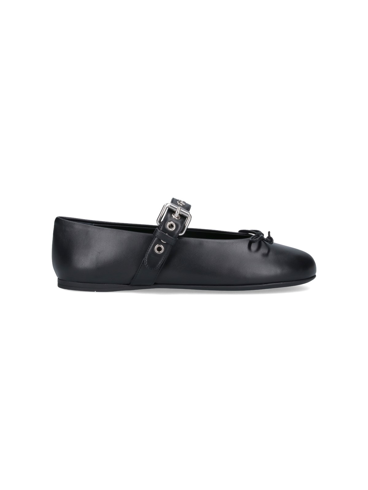 Shop Miu Miu Ballet Shoes With Strap Detail In Black